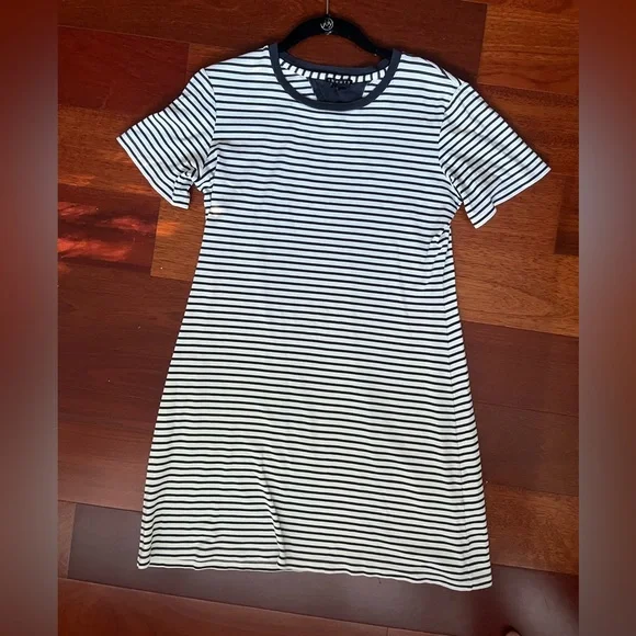 Theory | Dresses | Theory Navy And White Stripped Tshirt Dress | Poshmark